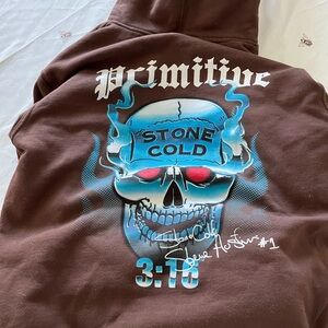 Primitive Brown Hoodie with Graphic Design